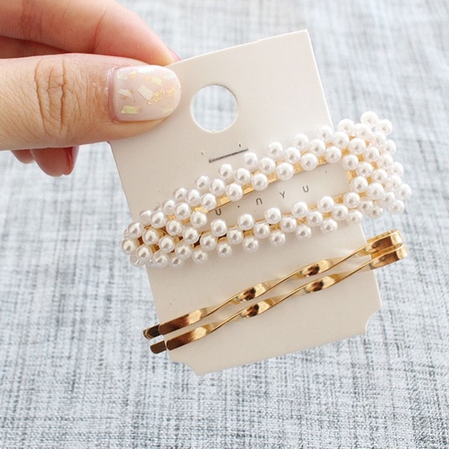 Golden Pearl Hair Accessories Set