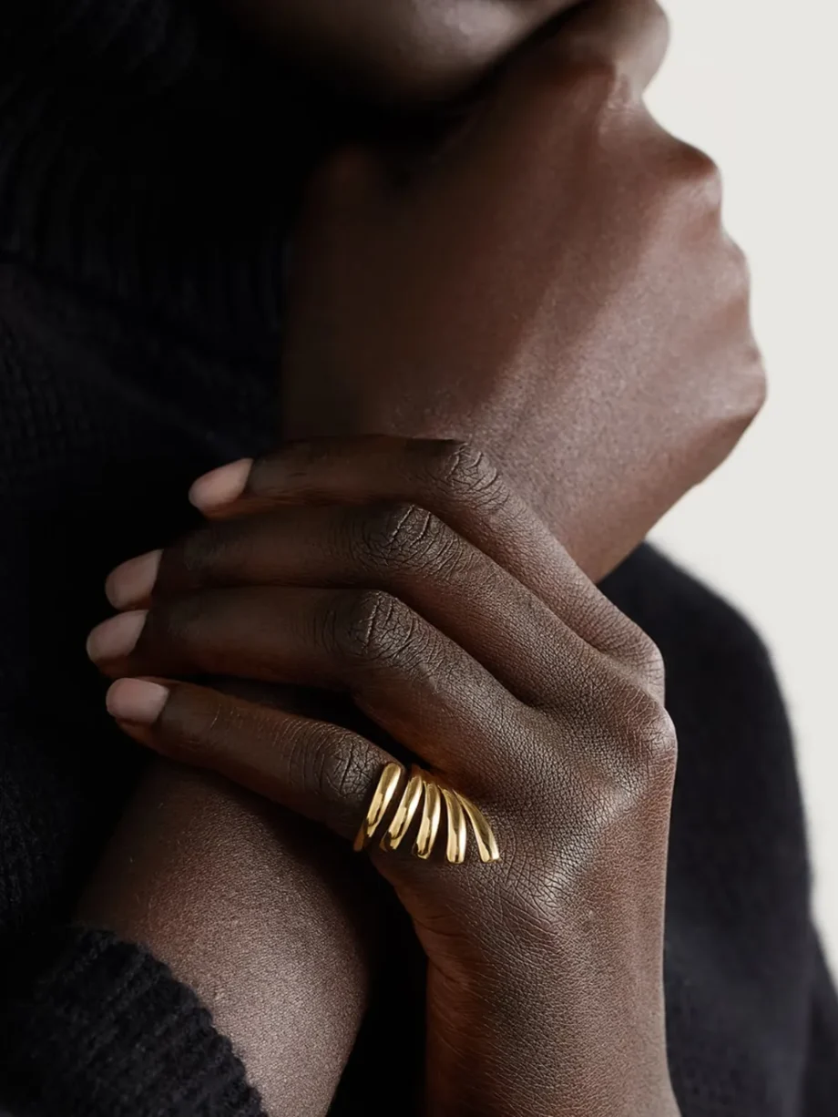 Abstract Lines Open Ring