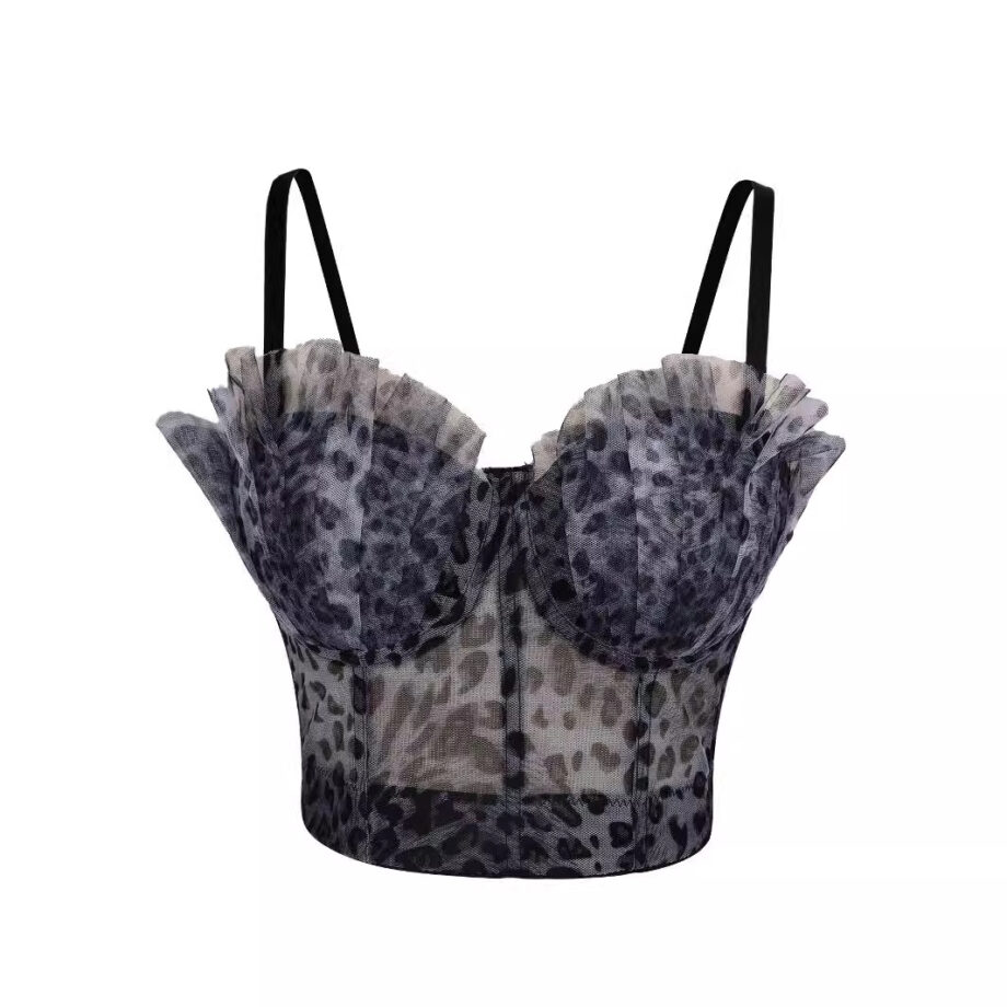 Leopard print backless camisole vest