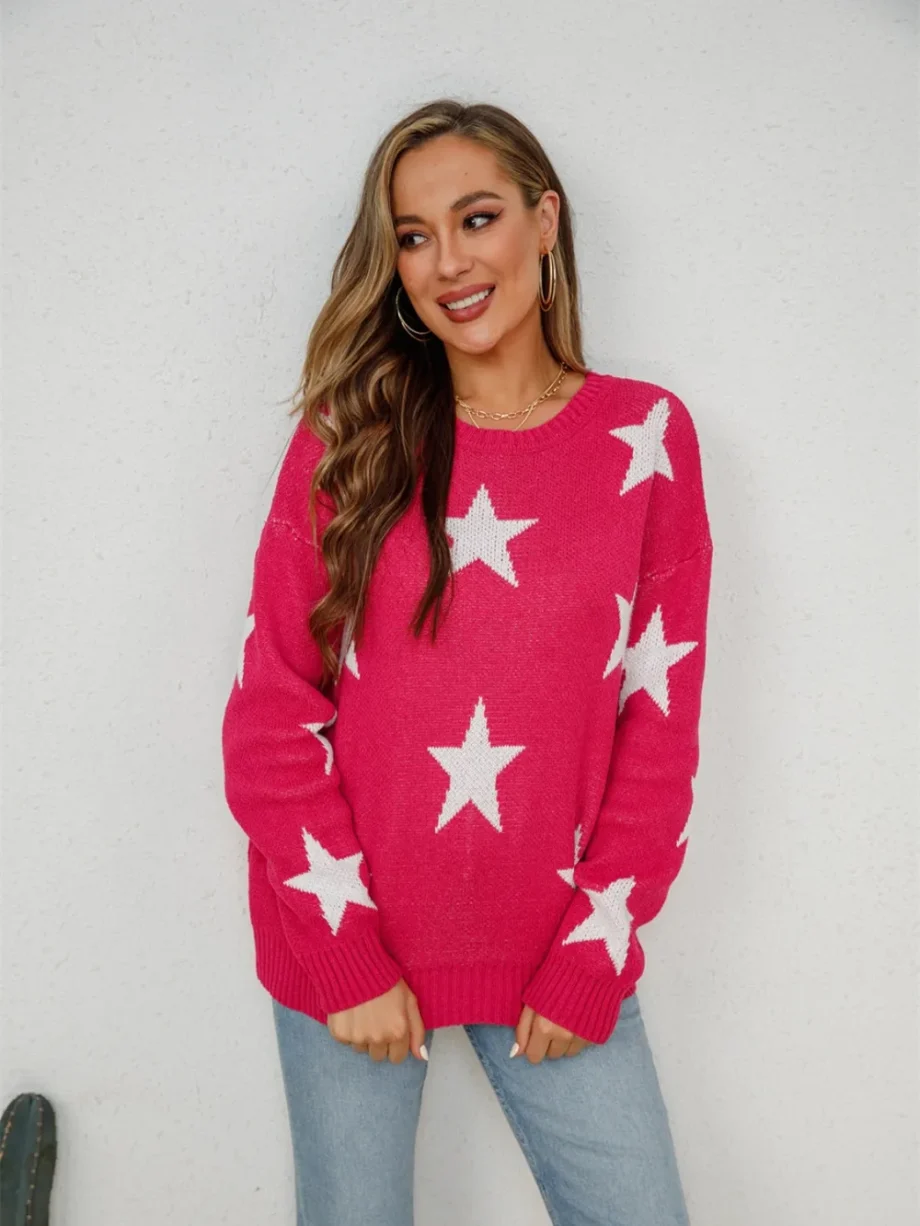 Starry Vibes Dropped Shoulder Sweater