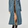 Pocketed Button Up Denim Jacket with Fur Lining