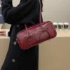 PU Leather Bow Trim Shoulder Bag