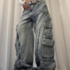 Washed multi pocket Jeans