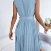 Graceful Tie Pleated Dress