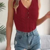 V-Neck Knit Sleeveless Vest