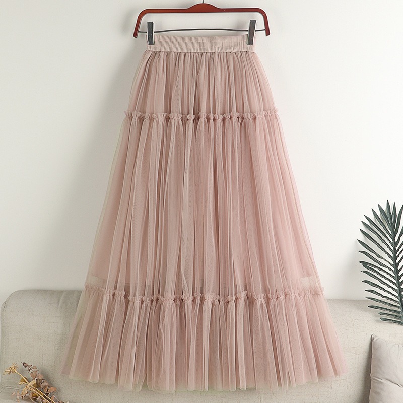 Tulle Midi Long Skirt