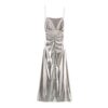 Metal foil pleated camisole