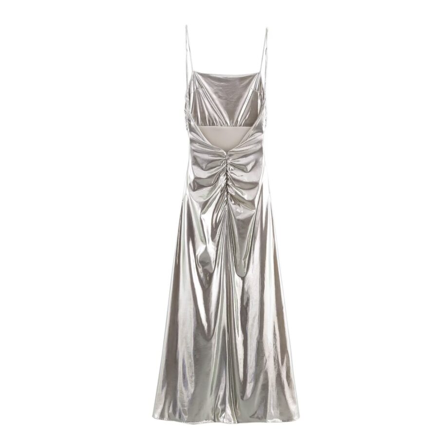 Metal foil pleated camisole