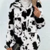 Cow Print Fuzzy Jacket