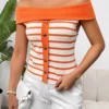 Sailor Stripe Off-Shoulder Top