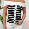 Sailor Stripe Off-Shoulder Top