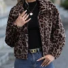 Leopard Zip Up Jacket