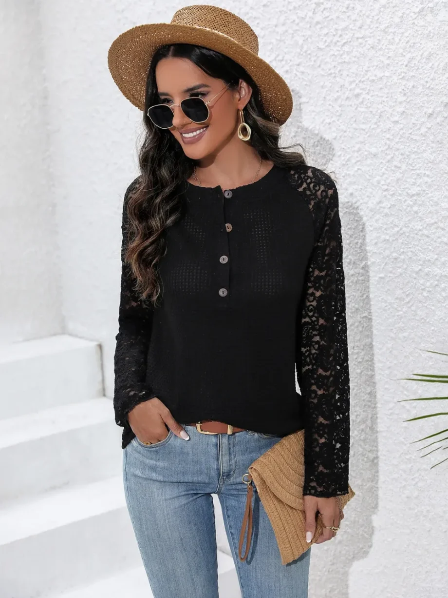 Lace Bloom Sweater Blouse