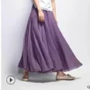 Cotton Linen Maxi Skirt