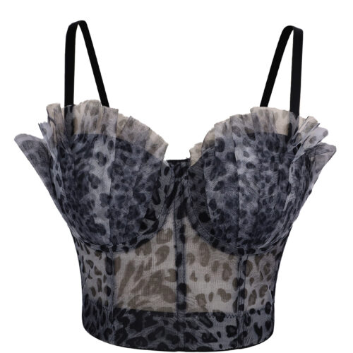 Leopard print backless camisole vest