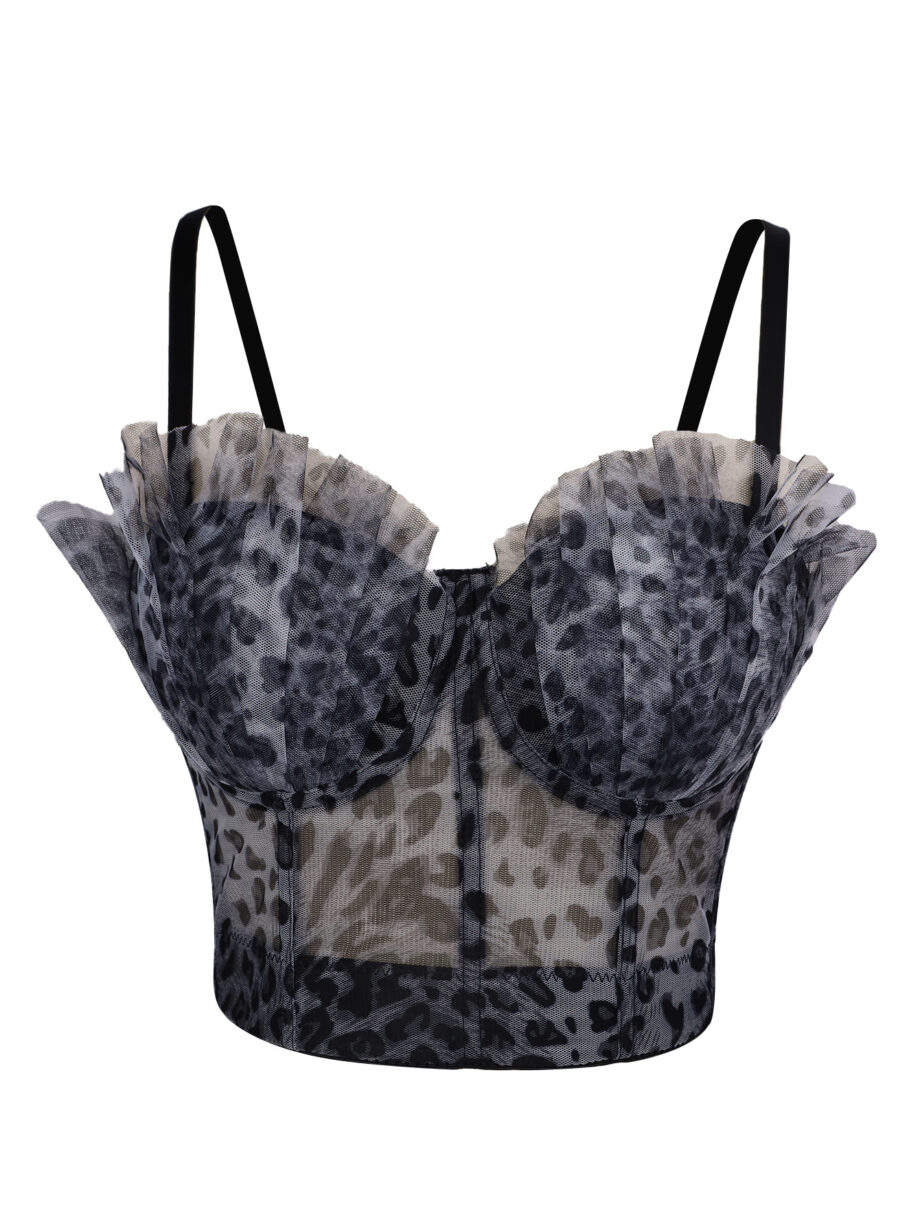 Leopard print backless camisole vest