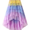 Irregular Mesh Gradient Color Pleated Skirts