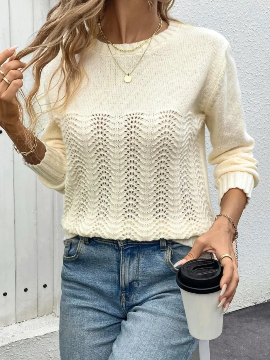 Autumn Breeze Hollow Knit Sweater