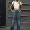 Sunwashed Wide-Leg Jeans
