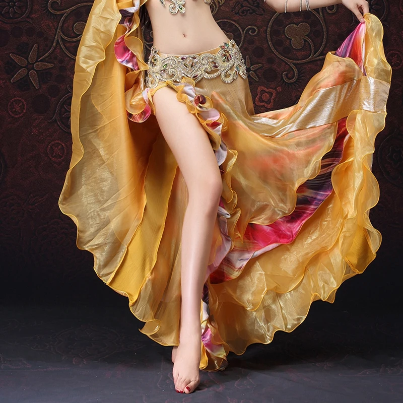 Long Full Circle Wrapped Ruffle Skirts