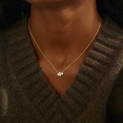 Dual Heart Silver Necklace