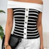 Sailor Stripe Off-Shoulder Top