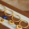 Heart Shape Lapis Lazuli Dangle Earrings