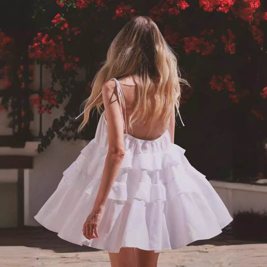 Multi-layer ruffled skit dress