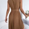 Graceful Tie Pleated Dress