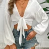 Serene Tie-Front Cropped Top
