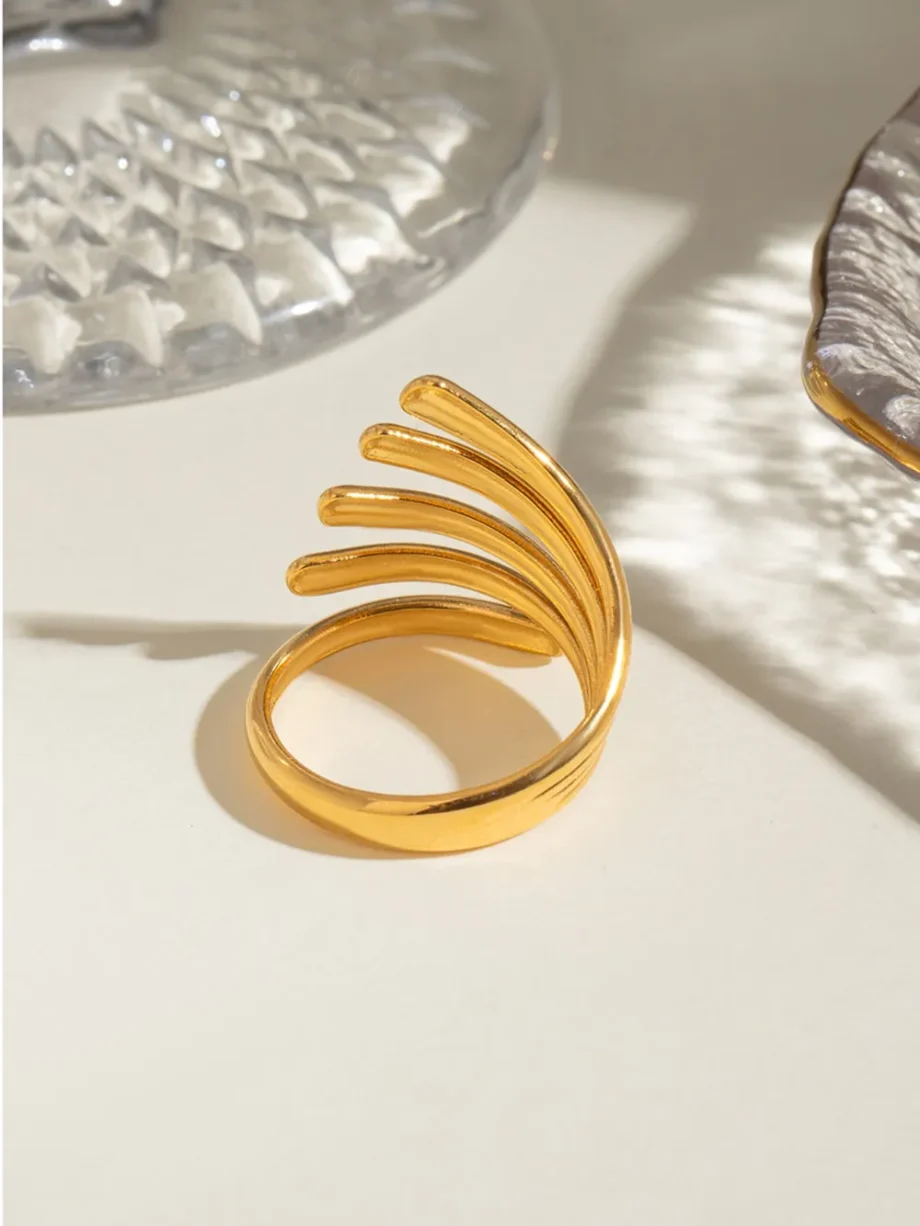 Abstract Lines Open Ring