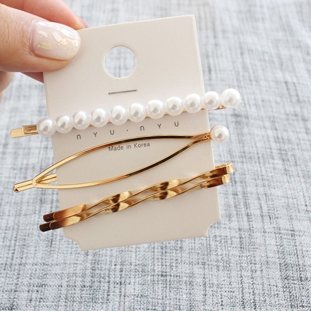 Golden Pearl Hair Accessories Set