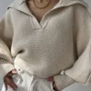 Crisp Collar Knit Sweater