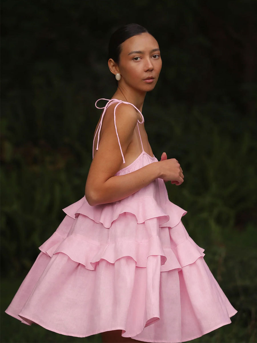 Multi-layer ruffled skit dress