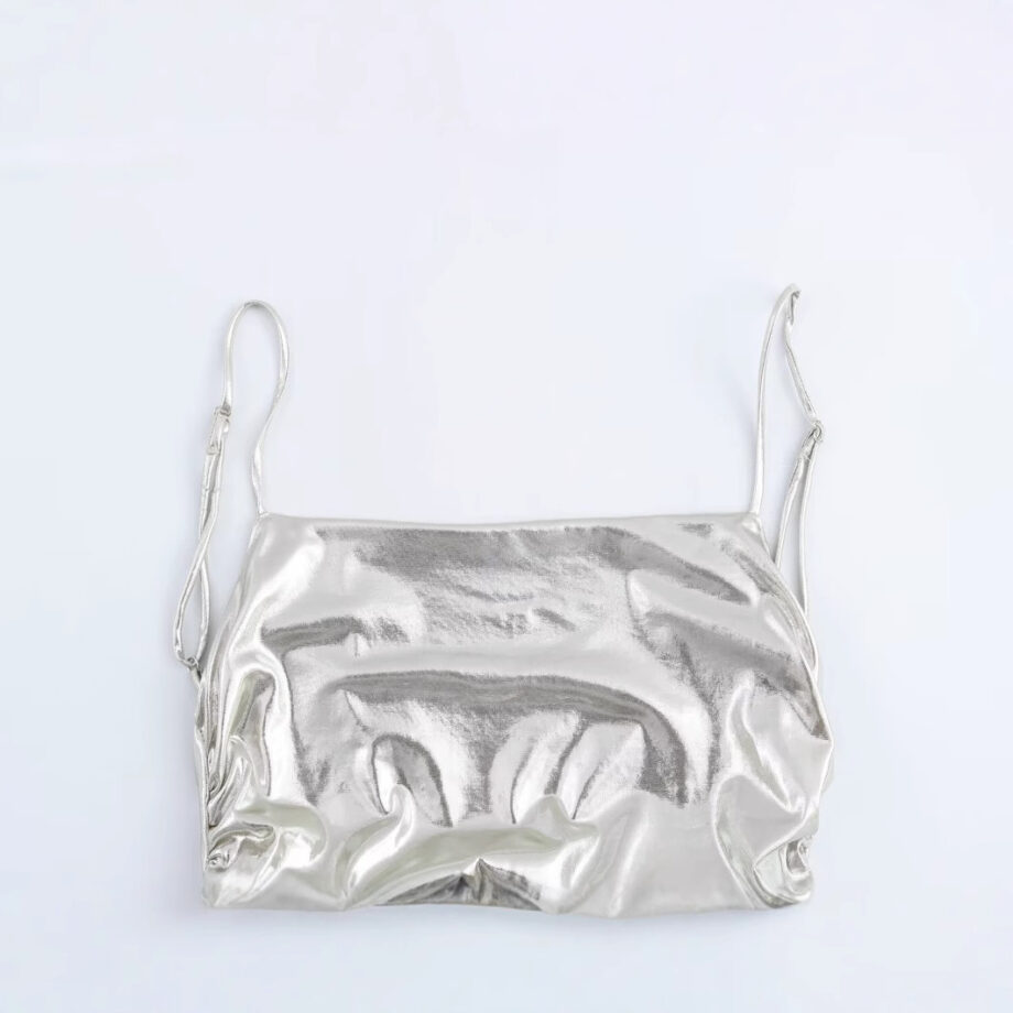 Metal foil pleated camisole