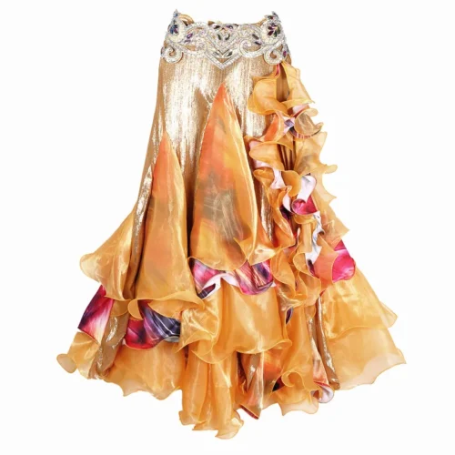 Long Full Circle Wrapped Ruffle Skirts