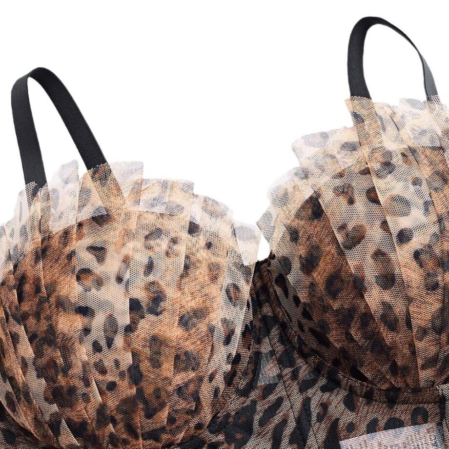 Leopard print backless camisole vest