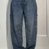LuxeWashed Rhinestone Wide-Legs