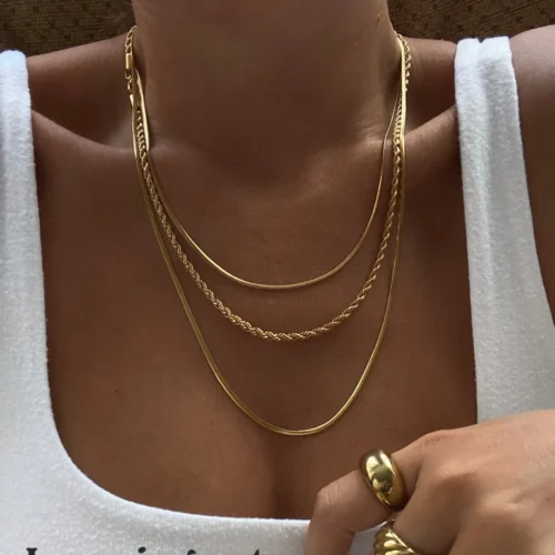 Triple Charm Layered Necklace