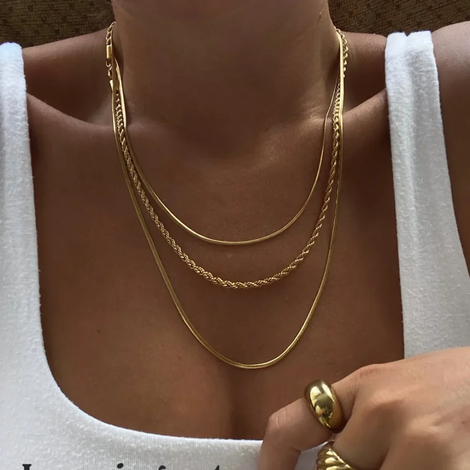 Triple Charm Layered Necklace