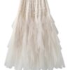 Gauze Spliced A-line Skirt