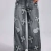 Cross Wide Leg Jeans with Pockets