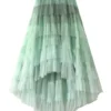 Irregular Mesh Gradient Color Pleated Skirts