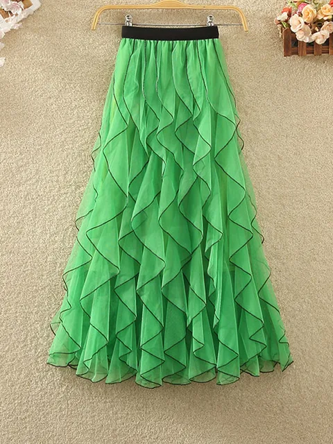 Irregular Long Tulle Skirts