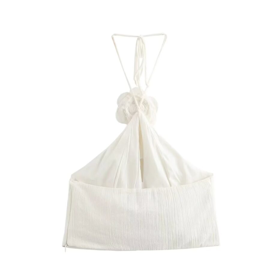 White floral camisole vest