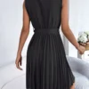 Graceful Tie Pleated Dress