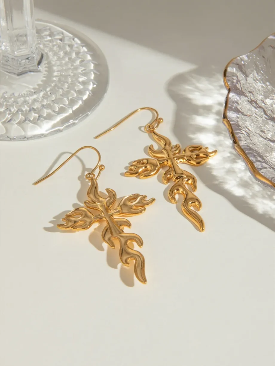 Eternal Grace Cross Earrings