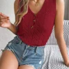 V-Neck Knit Sleeveless Vest