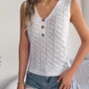 V-Neck Knit Sleeveless Vest