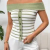 Sailor Stripe Off-Shoulder Top